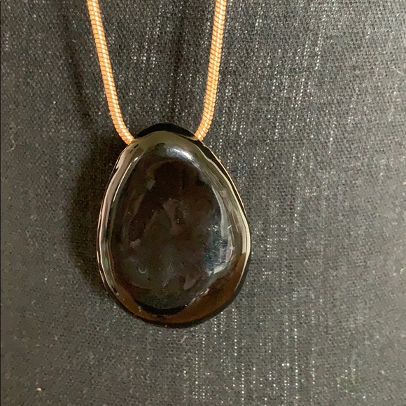 SOLD on gold necklace with black and gold pendant. - Picture 2 of 4